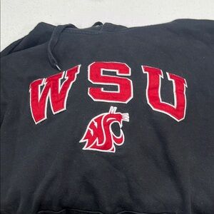 WSU Black Hoodie with Red Logo